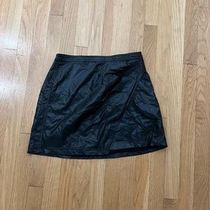 Free People Black Leather Skirt